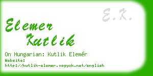 elemer kutlik business card
