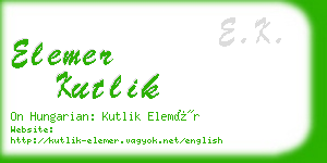 elemer kutlik business card
